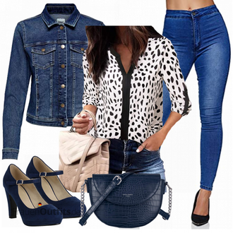 Schicke Outfits Coole mit Blau/Dunkelblau/Hellblau Thermojeans/Biker Jeans/Low Rise Jean/Jeans mit Schlitz/Schlupfjeans/Lederjacke/Low Waist Jean/High Waist Jeans/Leder Schuhe/Push up Jeans Elara, Beige/Weiß/Lila Offene Bluse/Langarmbluse/Slim Fit Bluse/3/4 Bluse/Bluse Mit Ellen­bogen-patch/Crash­bluse/Gemusterte Bluse/Bluse Oberteil/Druckbluse VAFOLY "Schickes Sommer Outfit"Look: Classic, Nahtlos, Coole, Disco, Sexy, Goa, Büro, Business, Uni, Smart Casual, Casual, Cowgirl, Mom, Schön