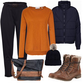 Outfit mit Rot Stiefel Tom Tailor "Vero Moda Hose"