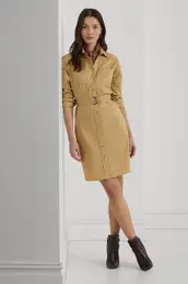 Obleka iz meanice lana Lauren Ralph Lauren be barva, 200940277