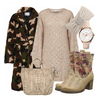 Outfit mit Grün Stiefel Bullboxer "KnitDress"