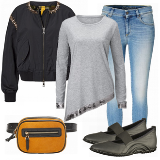 Outfit mit Grau Plateauschuh Ecco "ECCO"