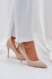 PS1 Classic High Heels Made Of Eco Suede Light Beige Navinda
