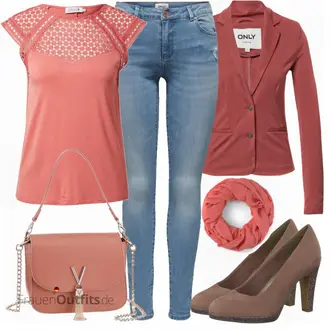 Outfit mit Rot/Rosa/Dunkelrot Blazerjacke/Lässiger Blazer/Lederjacke/Baumwoll ­Blazer/Strick­blazer/Kurzblazer/Sweatblazer/Lederjacke für Männer/Lederjacke Only "Mega schöne Frühlings Outfits"