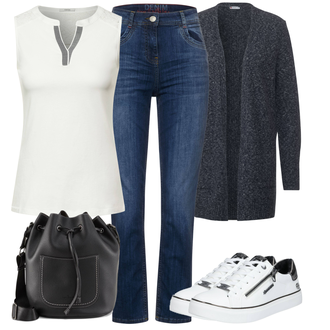 Vintage Outfits mit Blau Jeans CECIL "Outfit Für Den Sommer"
