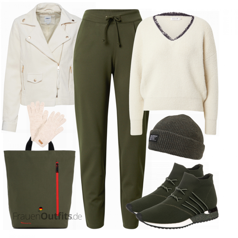 Weiß/Beige WinterHandschuh Barts kombinieren