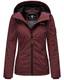 MARIKOO Damen Übergangsjacke Outdoor Windbreaker Regenjacke Fleece Jacke Gefüttert Kapuze XS - XXL BROMBEERE (Wine, M)