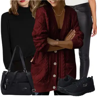 Outfit mit Schwarz Schultertasche angel kiss "Perfekt Für Die Freizeit"
