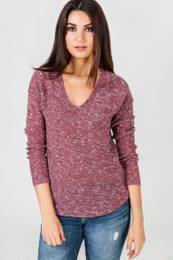 Sweater - HELLIS V-NK SWTR brown