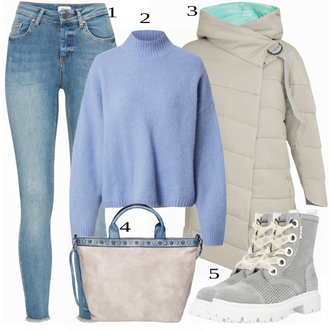 Outfit mit Grau SchnürStiefelette Bullboxer "Cooles Herbst Outfit"