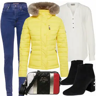 Outfit mit Gelb Sommerjacke Superdry "LoveMoschino"