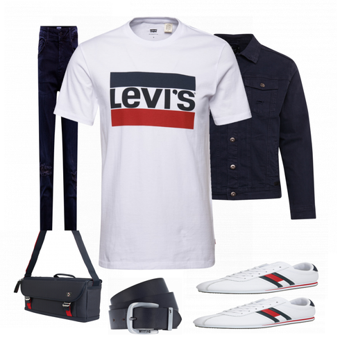 Grau Schuh Sneaker Tommy Jeans kombinieren