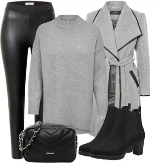 Jesen Outfit sa Crna/Bež/Kaki/Smeđa Treggings/Jeggings/Tajice Pletena Tajica/Tajice visokog Struka/Tajice s Prorezom/Neprozirna Tajica/Tople Tajice/Podstavljena Tajica Only "Jesenski outfiti"