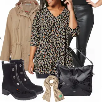 Outfit mit Blau Tasche Ara "Plus Size Outfit für den Winter"