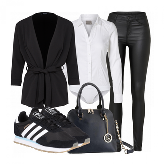 Winter Outfits mit Schwarz/Dunkelblau/Dunkelgrau Lederjacke/Blazerjacke/Blusenblazer/Boyfriend Blazer/Eleganter Blazer/Strick­blazer/Longblazer/Oversize Blazer/Kurzblazer/Sweatblazer/Lederjacke für Männer/Lederjacke Sisters Point "BackToSchool"