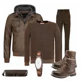 Rote Lederjacken Outfits image