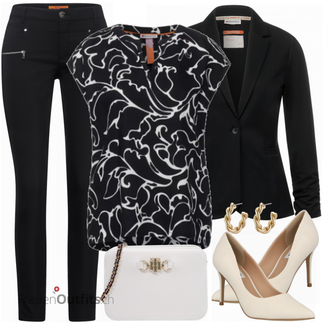 Outfit mit Rosa/Beige/Blau Schuh High Heel Steve Madden "Büro Outfit"