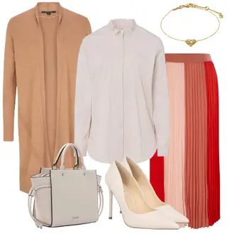 High Heels Outfit mit Rosa/Weiß/Beige/Rot/Braun Eleganter Schuh/Bequemer Pump/Hochfrontpump/High Heel Pumps Steve Madden "Schönes Frühlings Outfit"