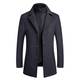 YOUTHUP Men''''s Wool Coat 2 in 1 Business Regular Wool Coat with Removable Vest Midi Length Duffle Coat Raincoat