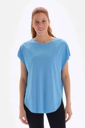 Light Blue Women's T-Shirt Boat Neck