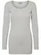 VERO MODA Damen Vmmaxi My Soft Long U-neck Noos' Langarmshirt, Grau (Light Grey Melange), L EU