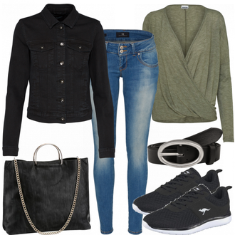 Outfit mit Blau Sneaker Kangaroos "BikerGirl"