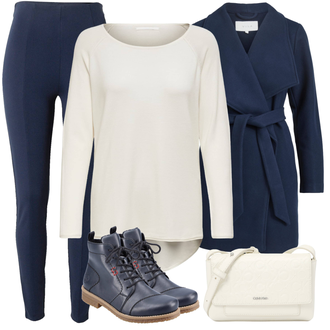 Outfit sa Plava/TamnoPlava/SvjetloPlava Čizmica Gležnjača na Vezanje/Ravna Gležnjača/cipela na vezanje/kožena cipela/sigurna cipela/Podstavljena Gležnjača/Kožna Jakna/Kožna gležnjača Rieker "Zimski outfit"