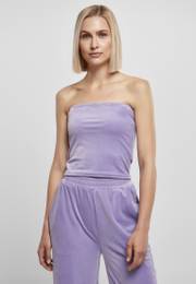 Ladies Short Velvet Tube Top Lavender