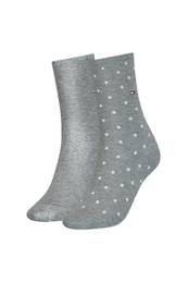 Socks - Dot 2 Pack Grey