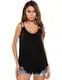 trudge Damen Sommer Spaghetti Tops Strandkleid Trägerkleid Frauen Shirt Bluse Oberteile Cool Locker Lässiges Sexy Ärmelloses (M, Schwarz)