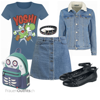 Outfit mit Blau T Shirt Super Mario "Outfitfür den Fun"
