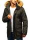 BOLF Herren Winterjacke Parka Fellkapuze Reißverschluss Warm Gefüttert Casual Style John Ricci R101 Khaki M [4D4]