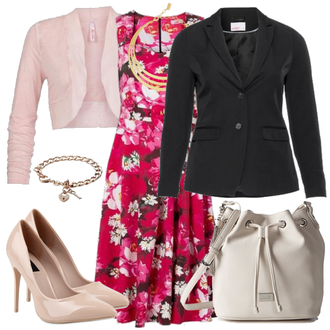 Metallic Outfit mit Grau High Heel Stiefelparadies "BlumenwieseInPinkGrosseGroessen"