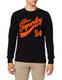Superdry Mens M2011156A College Chenille Crew 190320, Black, M