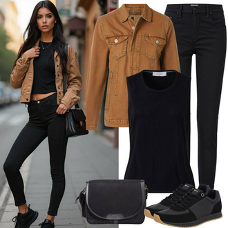 Opstaande kraag Outfit met bruin/grijs/beige/Khaki Biker Jas/KunstLeren Jas/Leren Jas/Jas met Zijrits/Vintage Leren Jas Only "Perfect voor de lente"