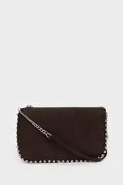 Women's Stud Detailed Suede Crossbody Bag