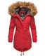 Marikoo Damen Winter Jacke Stepp Parka Mantel Winterjacke warm gefüttert Kunstpelz LA Viva S-XXL (M, Rot)