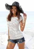 Weiße U-Ausschnitt-T-Shirts image