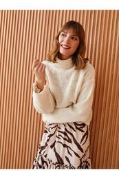 Turtleneck Plain Long Sleeve Women's Knitwear Sweater
