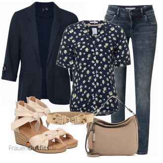 Outfit mit Schwarz Bluse und Tunika CECIL "Schöner Sommer Look"