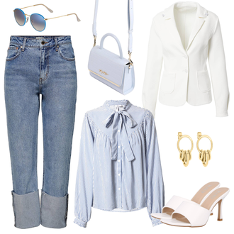 Outfit mit Grau marc cain "Femininer Freizeitlook"