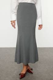Gray Godeli Fish Shape Maxi Length Woven Skirt