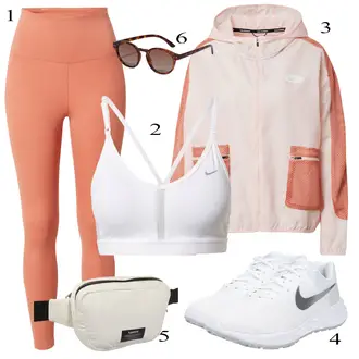 Outfit sa Bijela/Krem sportski grudnjak/Relief grudnjak/Ženski sportski grudnjak s korzetom/Grudnjak Bez Žice/Podstavljeni grudnjak/Grudnjak Minimizer Nike "Sport Outfits"