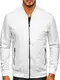 BOLF Herren Übergangsjacke Bomberjacke Fliegerjacke Pilotenjacke Baseballjacke Collegejacke Wind-Jacke Frühlingsjacke Freizeitjacke Outdoor Alltagsjacke Blouson 7116 Weiß M [4D4]