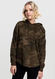 Women's Oversized Camo Hooded Olive Camo