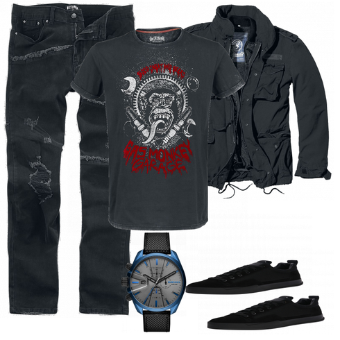 Schwarz T-Shirt kombinieren