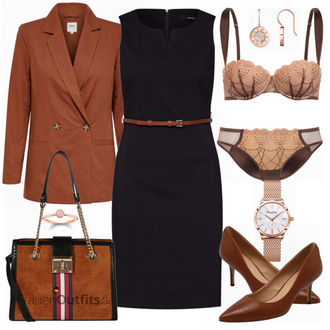 Outfit mit Schwarz/Lila Kleid VERO MODA "VERO MODA"