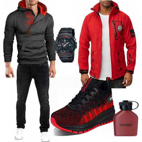 Rot Accessoire Boss kombinieren