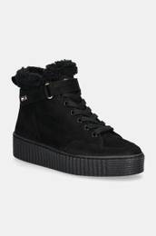 Glenarji iz semia FAUX FUR NUBUCK LOW LACE-UP rna barva, FW0FW08172