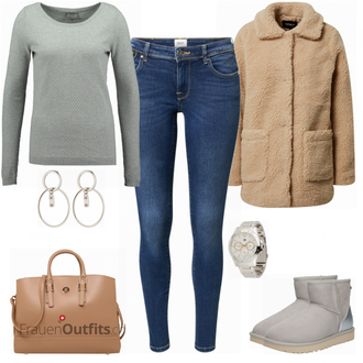 Outfit mit Grau Stiefel UGG "Bequemer Alltagslook"