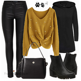 Schwarze gefütterte Tamaris Stiefel Outfits image